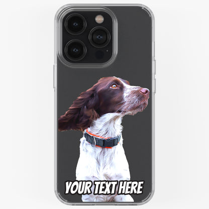 Personalised Pet Portrait Phone Case – Clear Silicone with Custom Brush Art Background | iPhone & Samsung