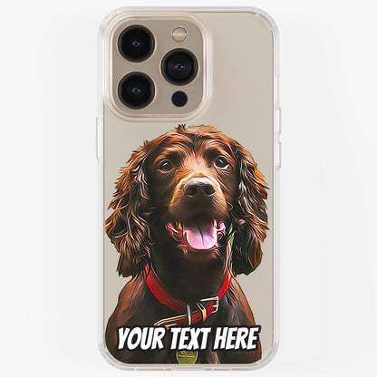 Personalised Pet Portrait Phone Case – Clear Silicone with Custom Brush Art Background | iPhone & Samsung