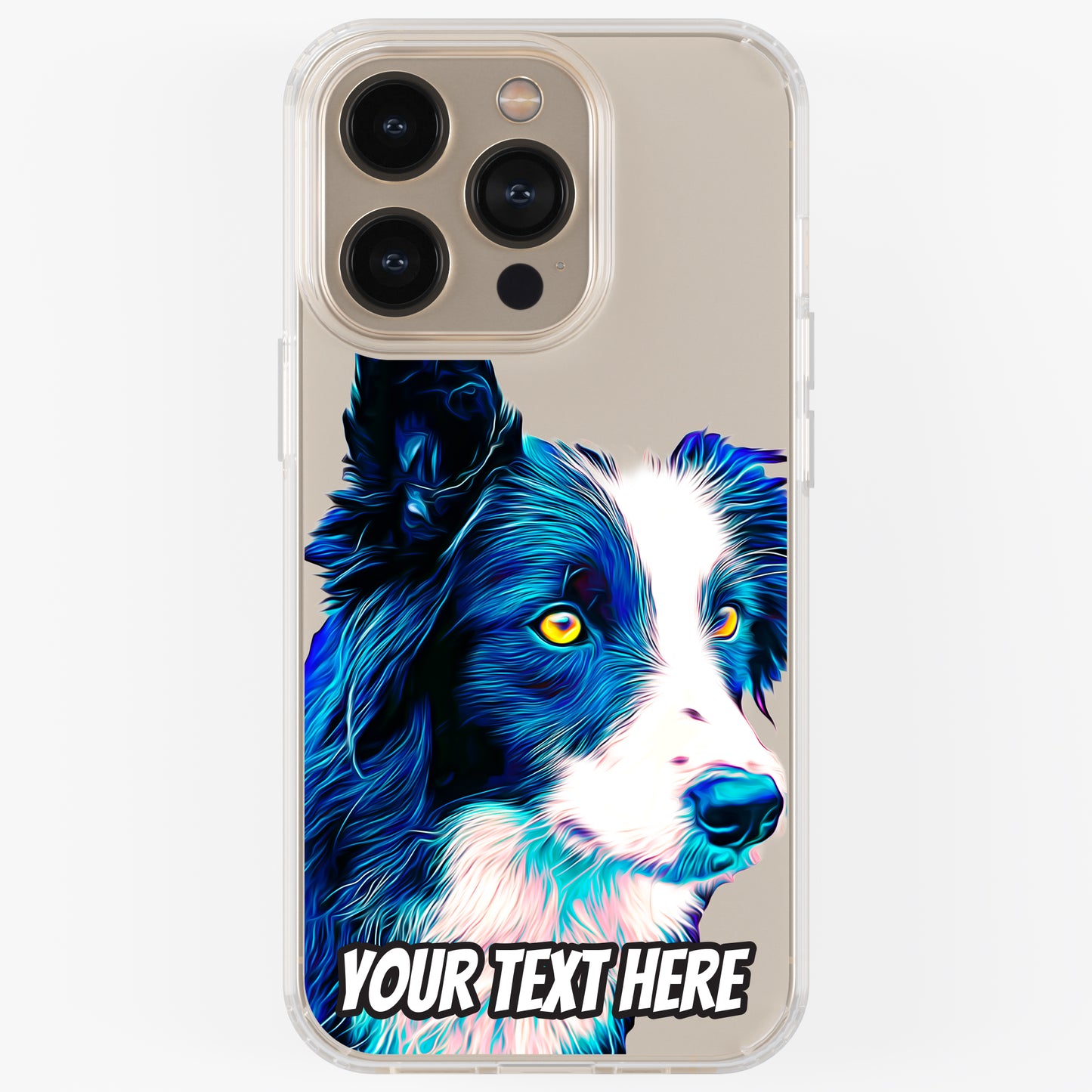 Personalised Pet Portrait Phone Case – Clear Silicone with Custom Brush Art Background | iPhone & Samsung