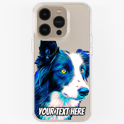 Personalised Pet Portrait Phone Case – Clear Silicone with Custom Brush Art Background | iPhone & Samsung