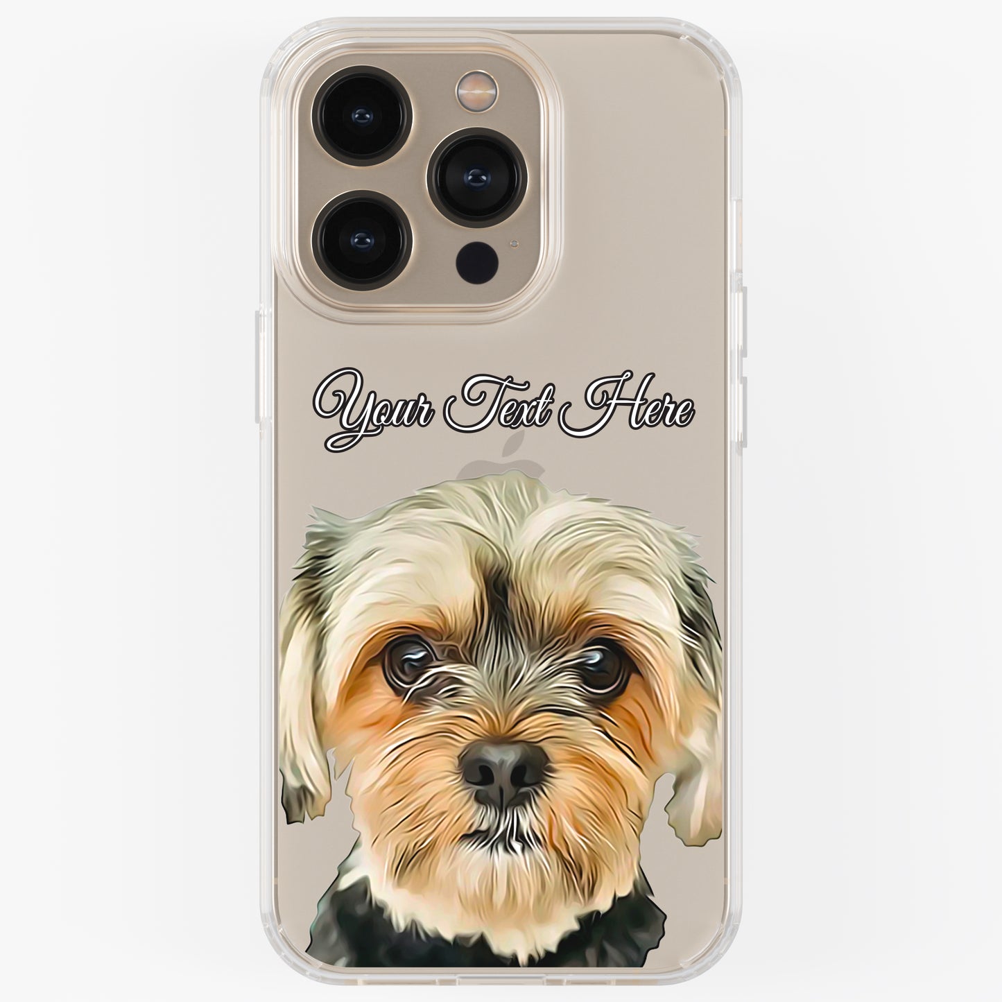 Personalised Pet Portrait Phone Case – Clear Silicone with Custom Brush Art Background | iPhone & Samsung