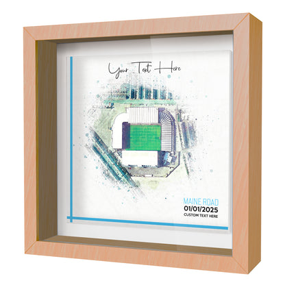Framed Ceramic Tile Art: Personalised Football Stadium Art Print, Custom Aerial Map - ANY STADIUM Worldwide, Bespoke Text, Football Gift Keepsake