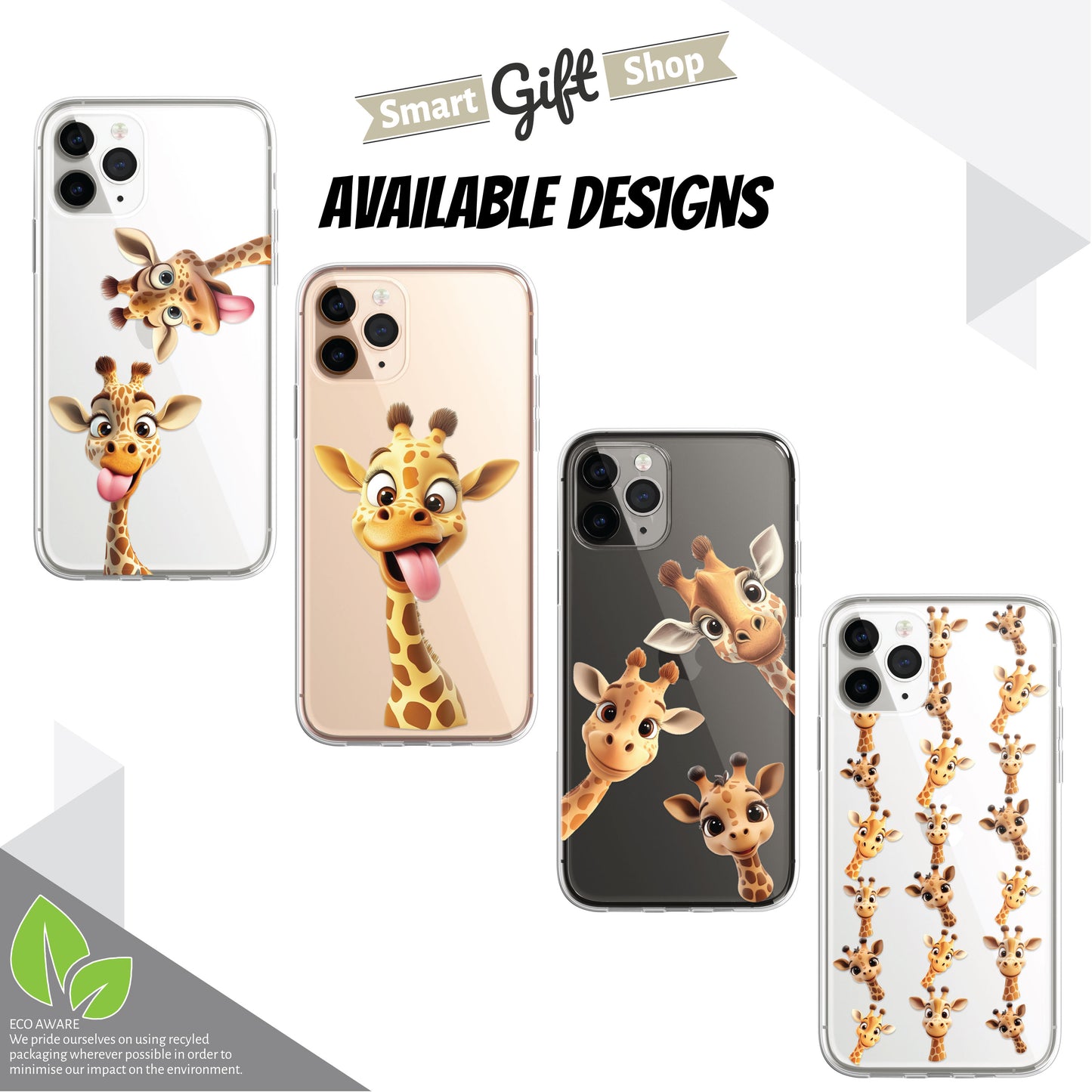 Giraffe Family Phone Case Personalised CLEAR Cute Splatter Phone Cover Case for iPhone 14 13 12