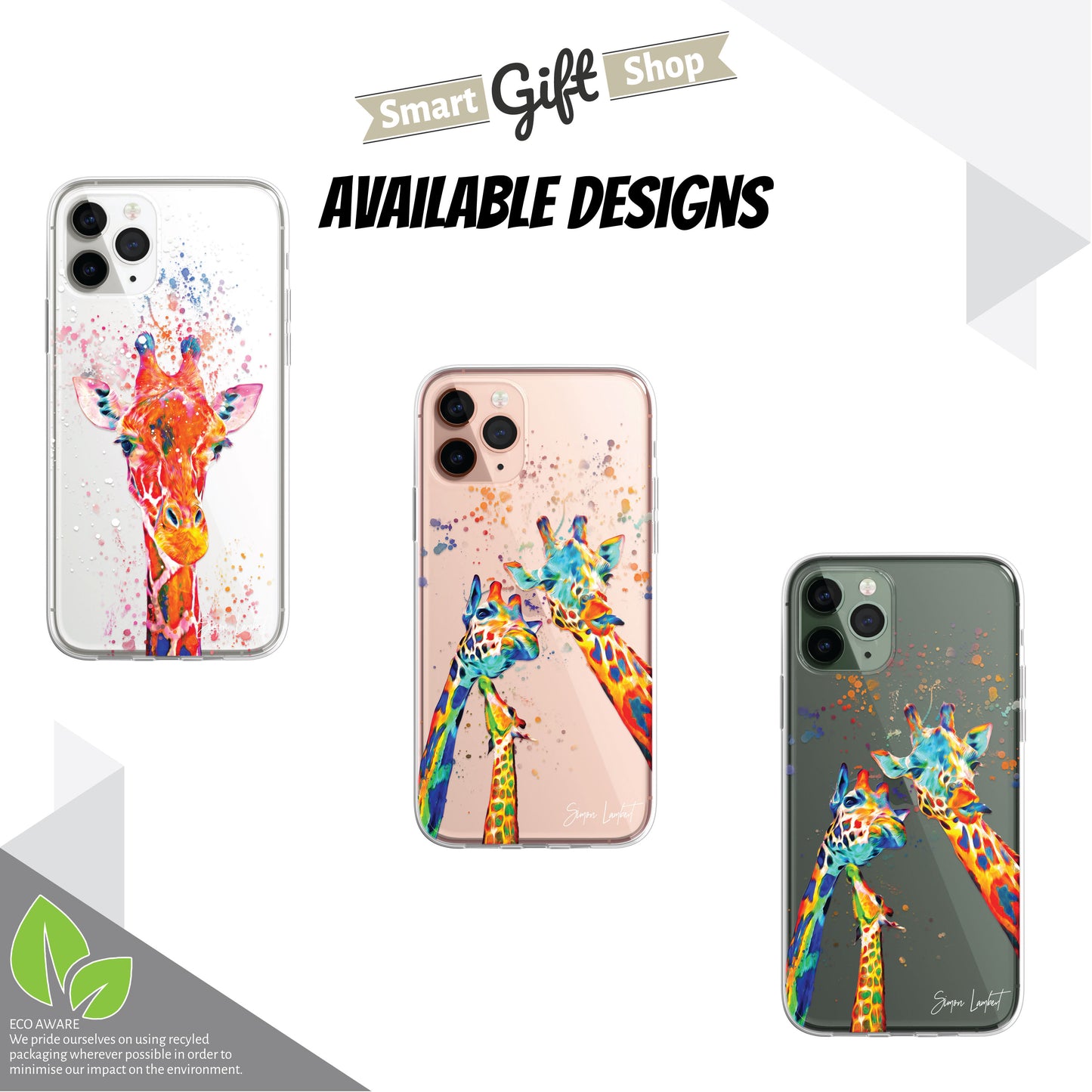 Giraffe Family Phone Case Personalised CLEAR Cute Splatter Phone Cover Case for iPhone 14 13 12