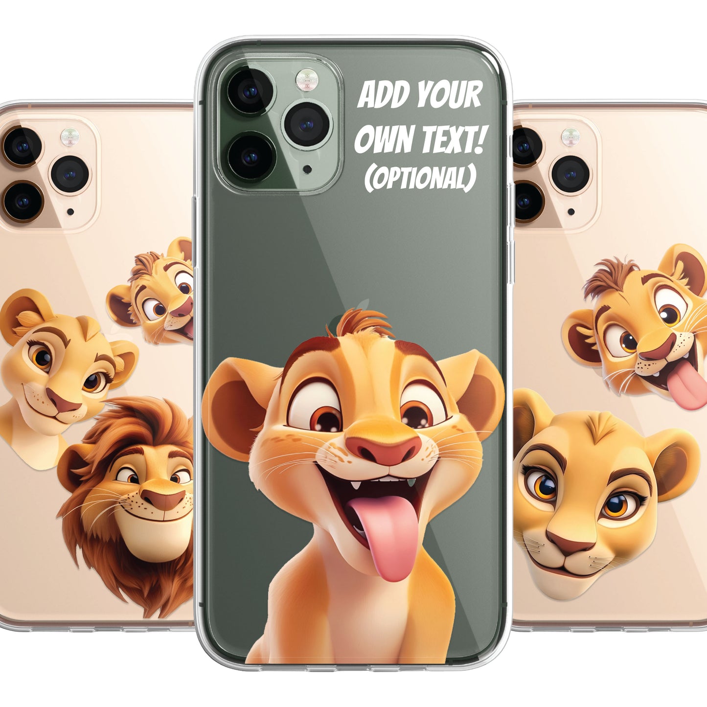 Lion Lioness Custom Cartoon Phone Case Personalised CLEAR Cute Family Splatter Phone Cover Case for iPhone 16 15 14 13 12 11