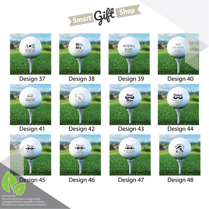 Personalised Branded 9 Golf Ball Set in Customised Box - Golfer's Gift, Father's Day, Wedding Favour, Birthday, Valentines, Pet Photo Text Logo
