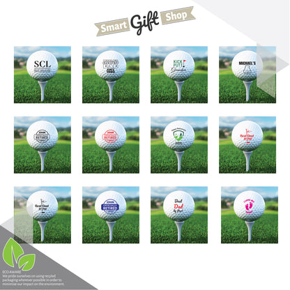 Personalised Branded 3 Golf Ball Sleeve - Golfer's Gift, Father's Day, Wedding Favour, Birthday, Valentines, Pet Photo Text Logo