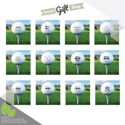 Personalised Branded 3 Golf Ball Sleeve - Golfer's Gift, Father's Day, Wedding Favour, Birthday, Valentines, Pet Photo Text Logo