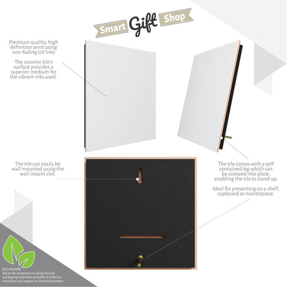 Personalised Football Stadium Aerial Watercolour Style Artwork on Mounted Ceramic Tile