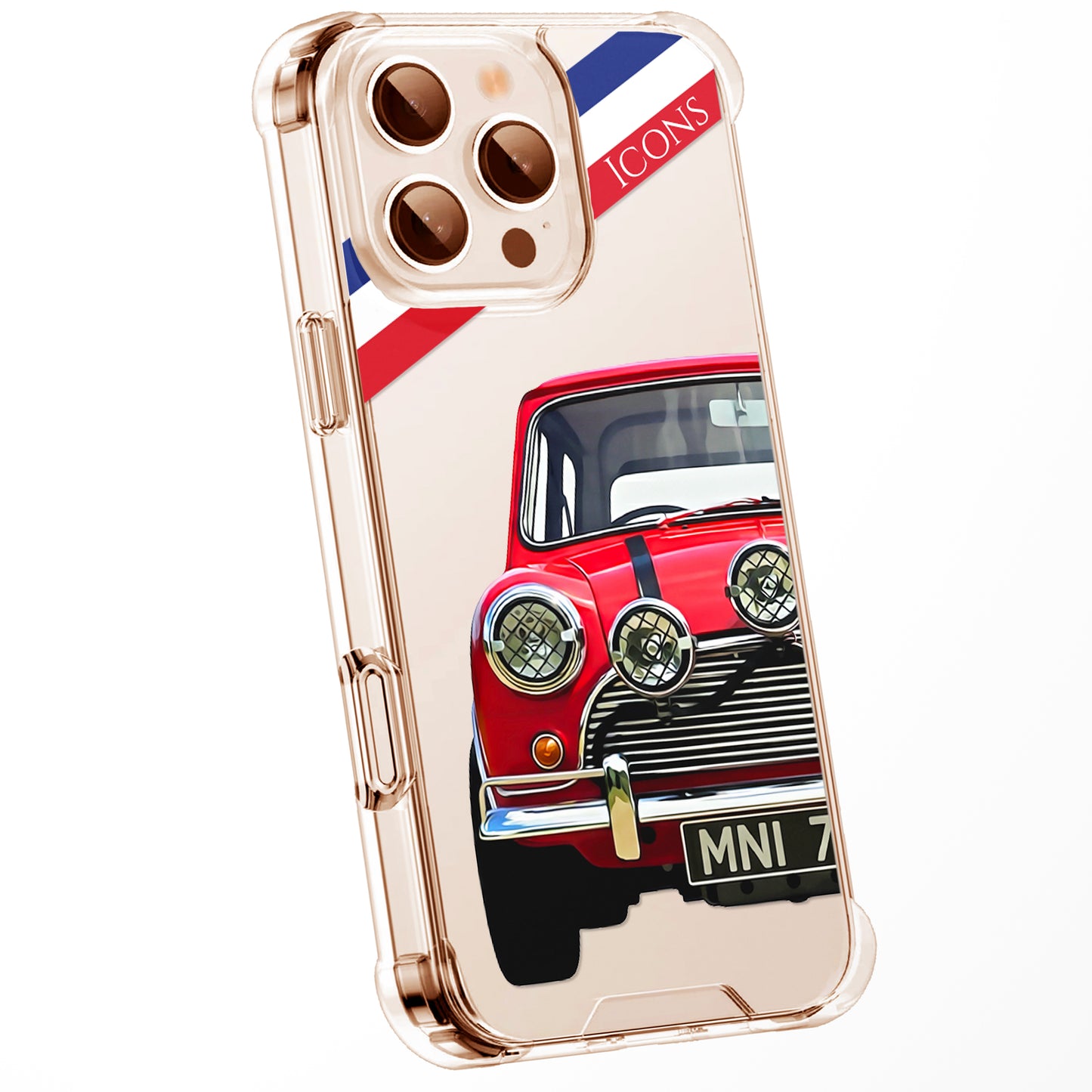 Personalised British Car Watercolour Phone Case for iPhone 16 15 14 13 | Classic Car Art Clear Cover