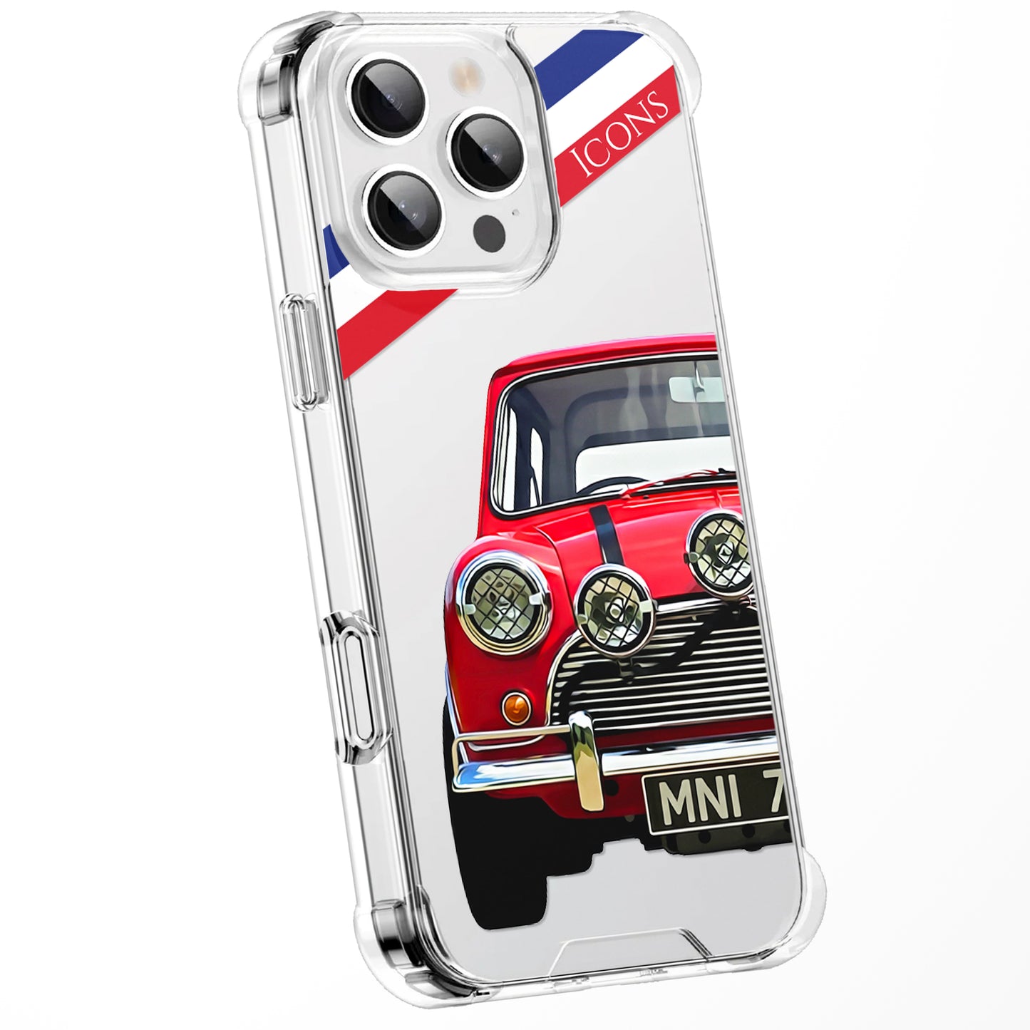 Personalised British Car Watercolour Phone Case for iPhone 16 15 14 13 | Classic Car Art Clear Cover