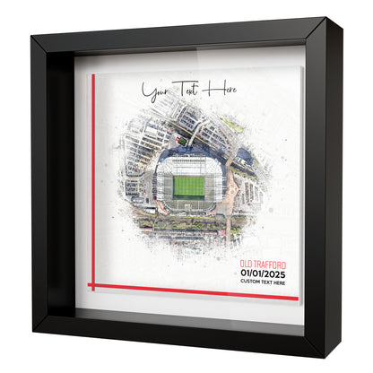 Framed Ceramic Tile Art: Personalised Football Stadium Art Print, Custom Aerial Map - ANY STADIUM Worldwide, Bespoke Text, Football Gift Keepsake
