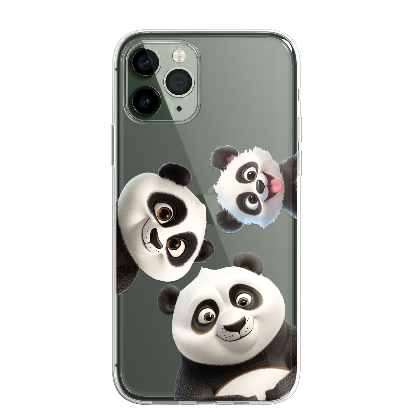 Giant Panda Custom Cartoon Phone Case Personalised CLEAR Cute Family Splatter Phone Cover Case for iPhone 16 15 14 13 12 11