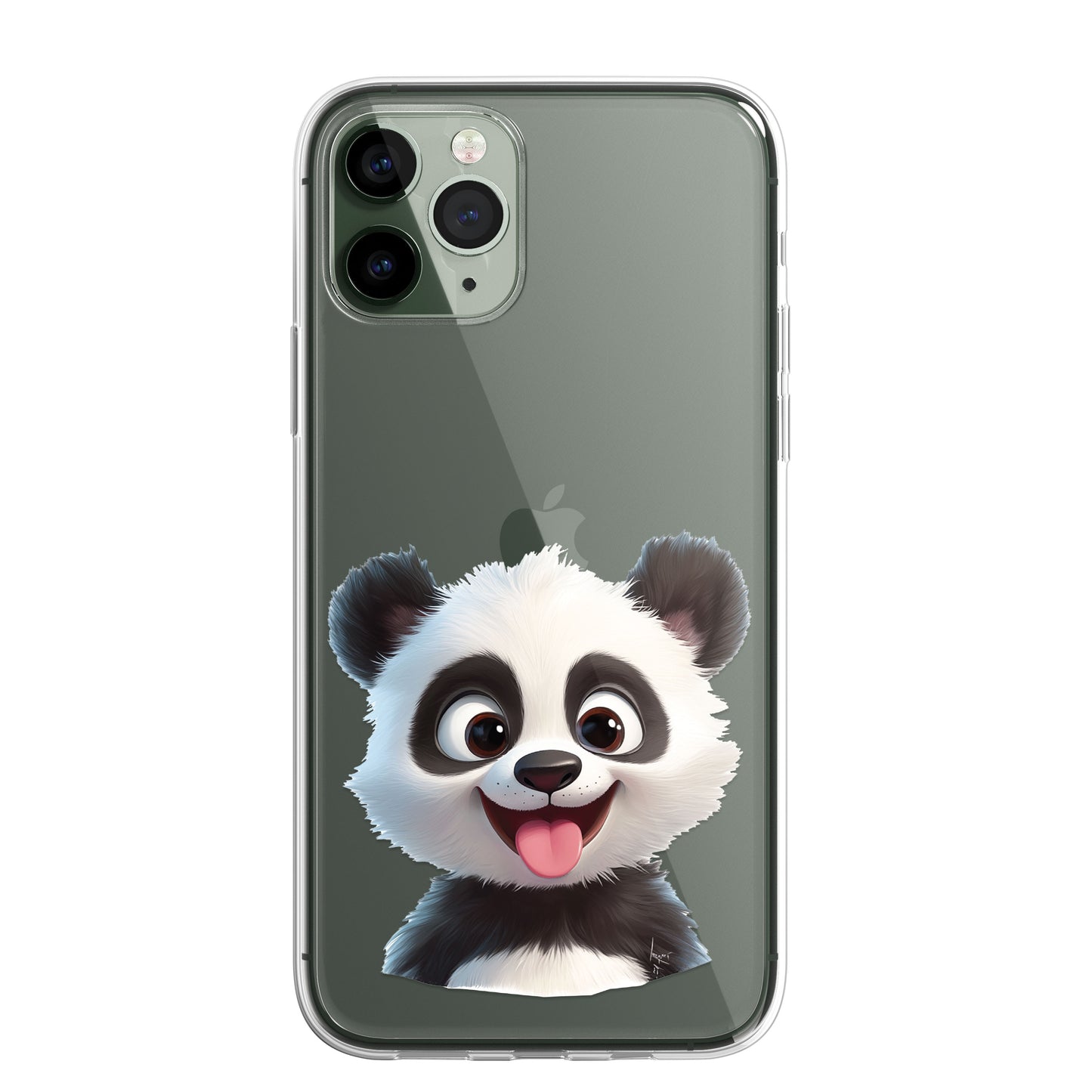 Giant Panda Custom Cartoon Phone Case Personalised CLEAR Cute Family Splatter Phone Cover Case for iPhone 16 15 14 13 12 11
