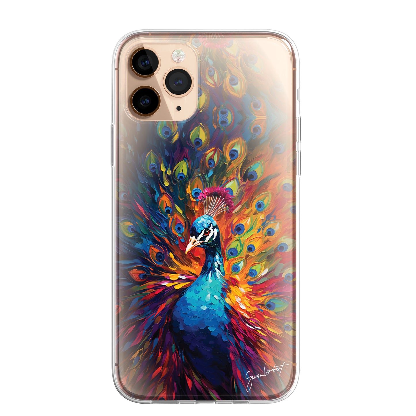 British Birds Phone Case Palette Knife Art CLEAR Cover Case for iPhone 15 14 13 12 Pro +