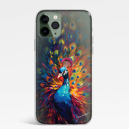 British Birds Phone Case Palette Knife Art CLEAR Cover Case for iPhone 15 14 13 12 Pro +