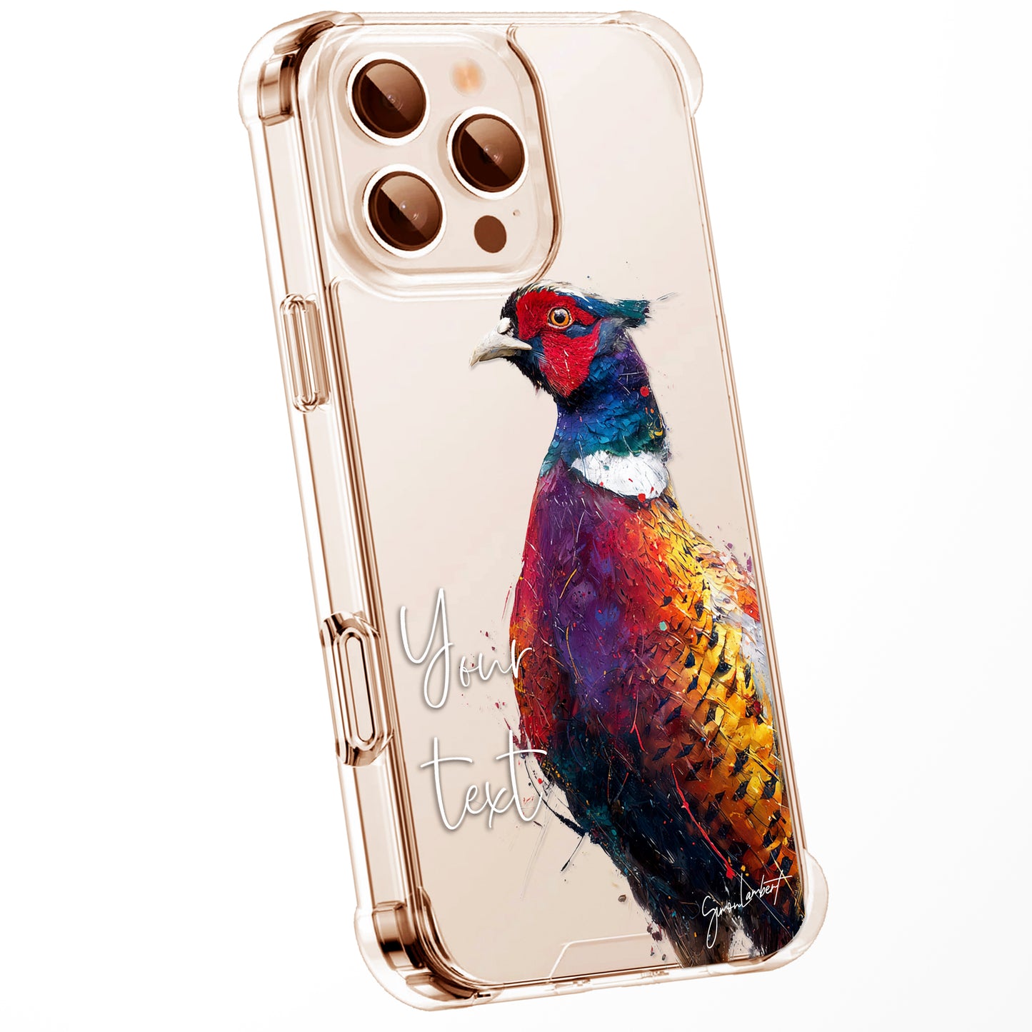 Animal Wildlife WaterColour Personalised Phone Case Splatter Painting Limited Edition Artwork CLEAR Cover Case, Exclusive Art for iPhone 16 15 14 13 12 11 Ranges - CUSTOMISE ONLINE
