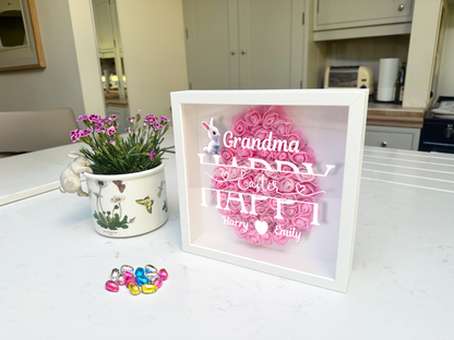 Personalised Framed Flower Floral Heart Easter Custom Keepsake Unique Gift Shadow Box Frame