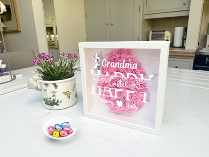 Personalised Framed Flower Floral Heart Easter Custom Keepsake Unique Gift Shadow Box Frame