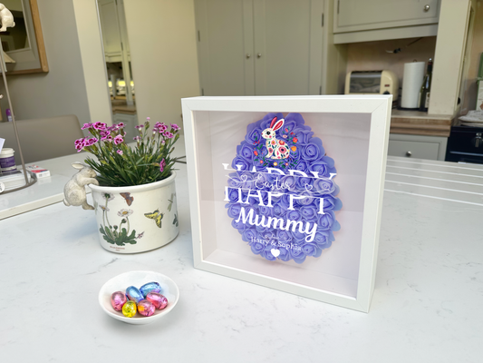 Personalised Framed Flower Floral Heart Easter Custom Keepsake Unique Gift Shadow Box Frame
