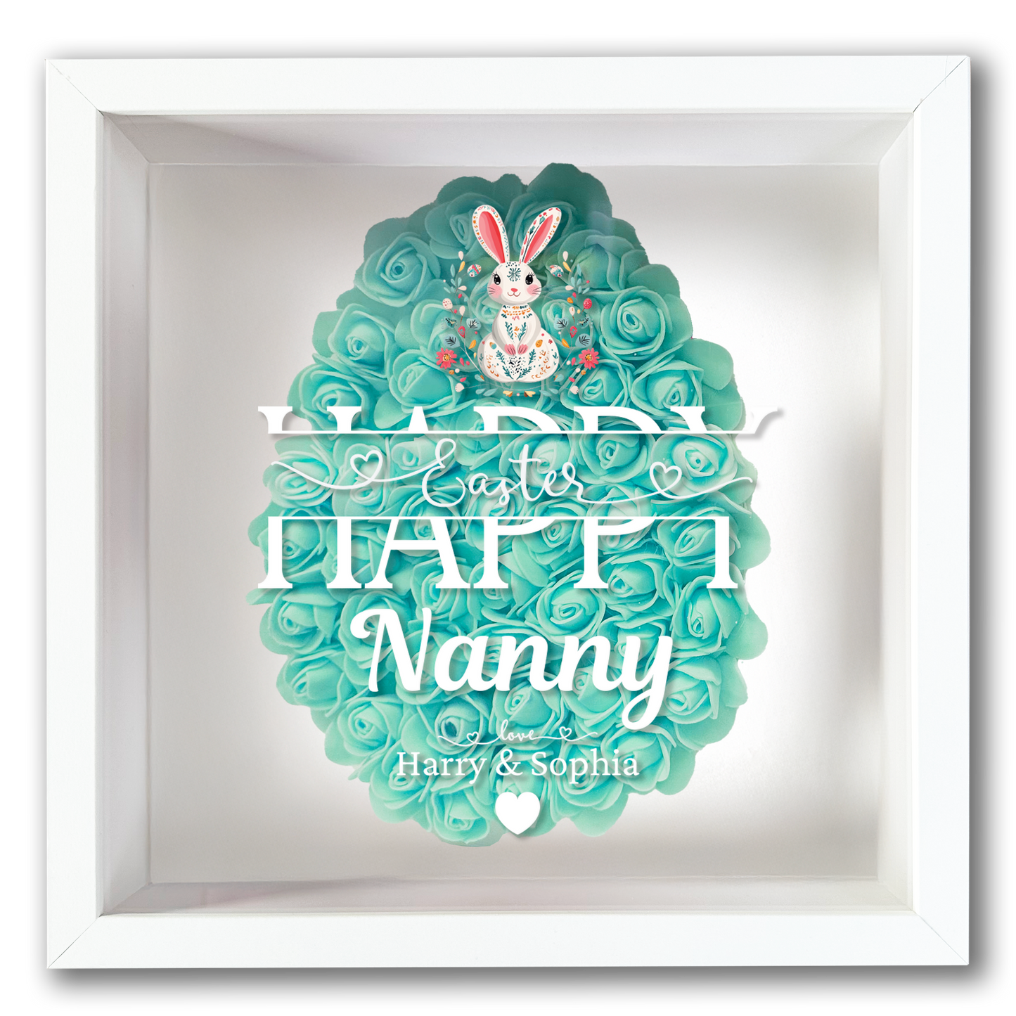 Personalised Framed Flower Floral Heart Easter Custom Keepsake Unique Gift Shadow Box Frame