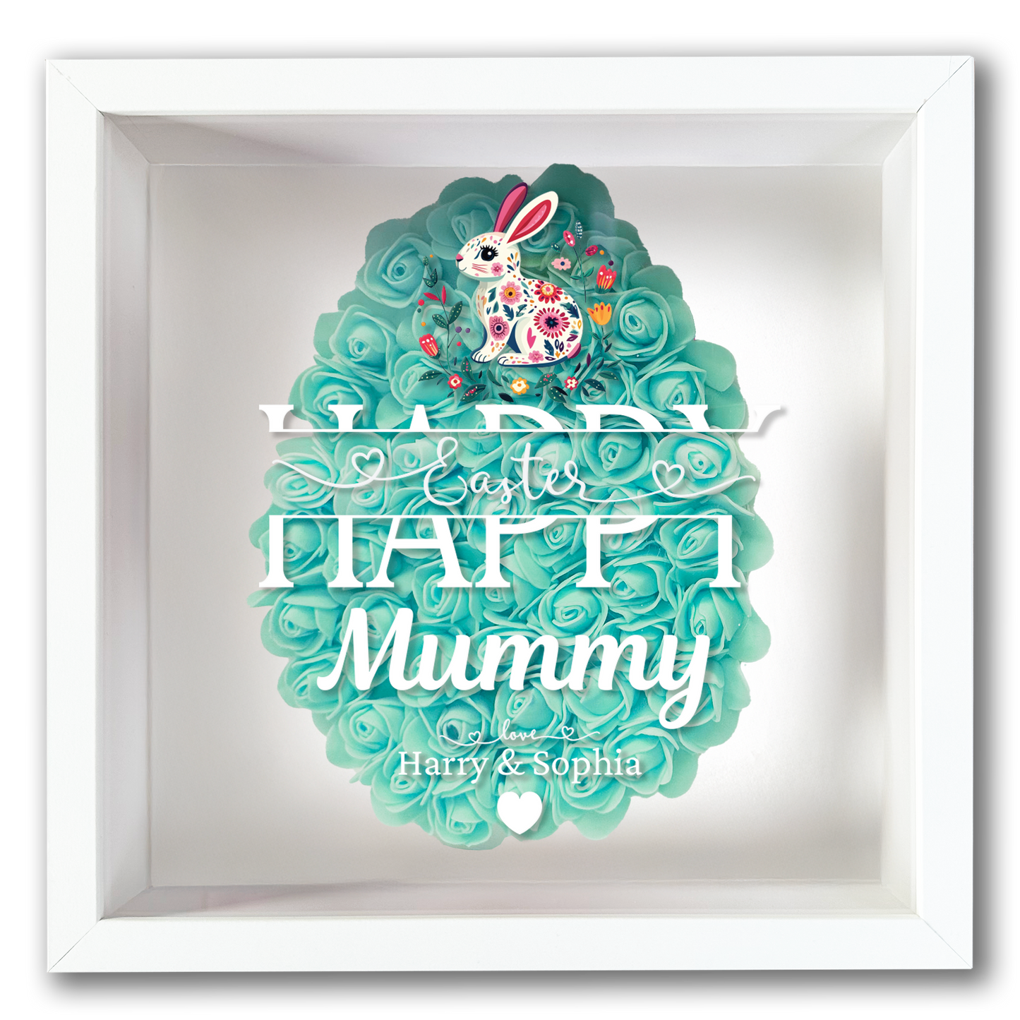 Personalised Framed Flower Floral Heart Easter Custom Keepsake Unique Gift Shadow Box Frame