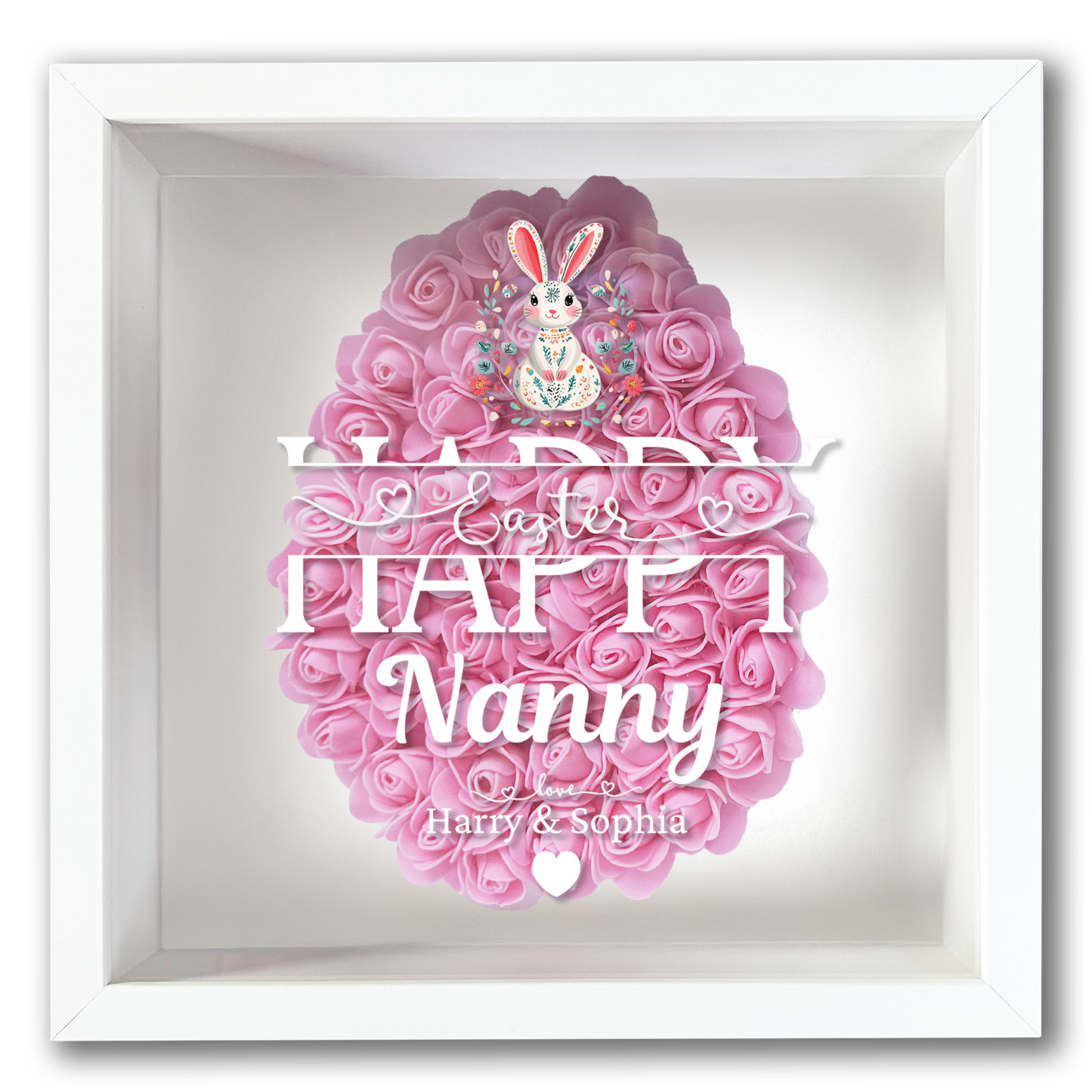 Personalised Framed Flower Floral Heart Easter Custom Keepsake Unique Gift Shadow Box Frame