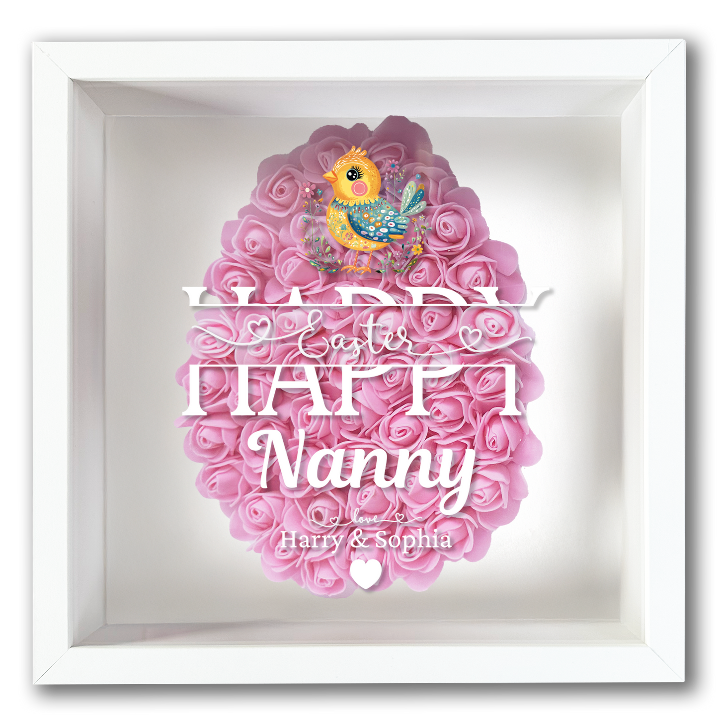 Personalised Framed Flower Floral Heart Easter Custom Keepsake Unique Gift Shadow Box Frame
