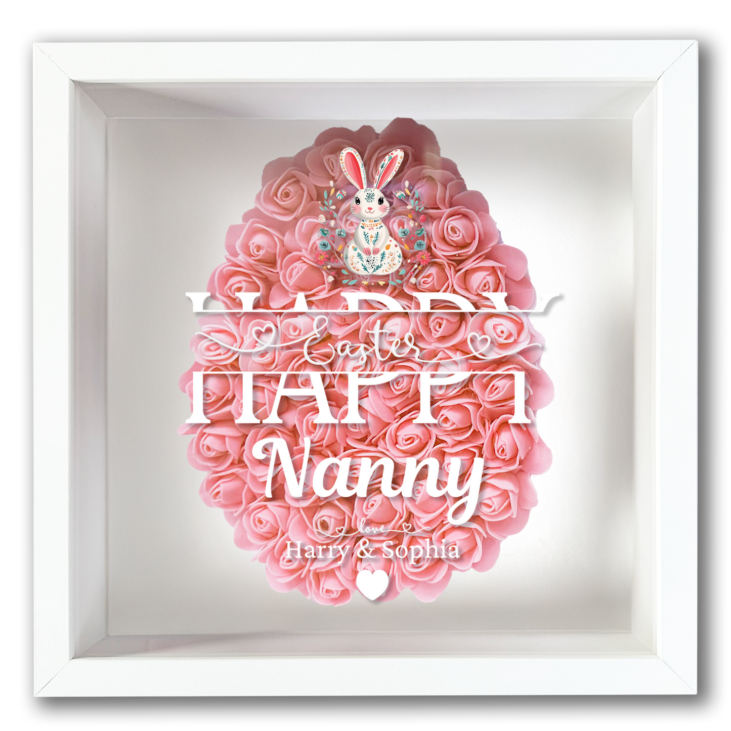 Personalised Framed Flower Floral Heart Easter Custom Keepsake Unique Gift Shadow Box Frame