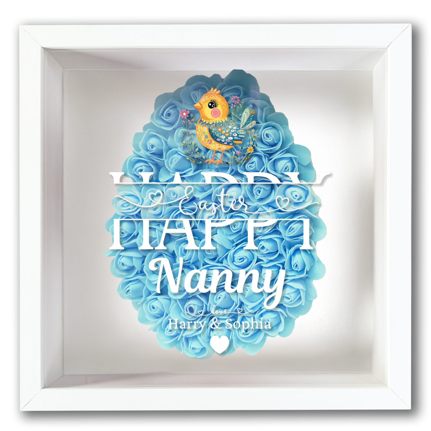 Personalised Framed Flower Floral Heart Easter Custom Keepsake Unique Gift Shadow Box Frame