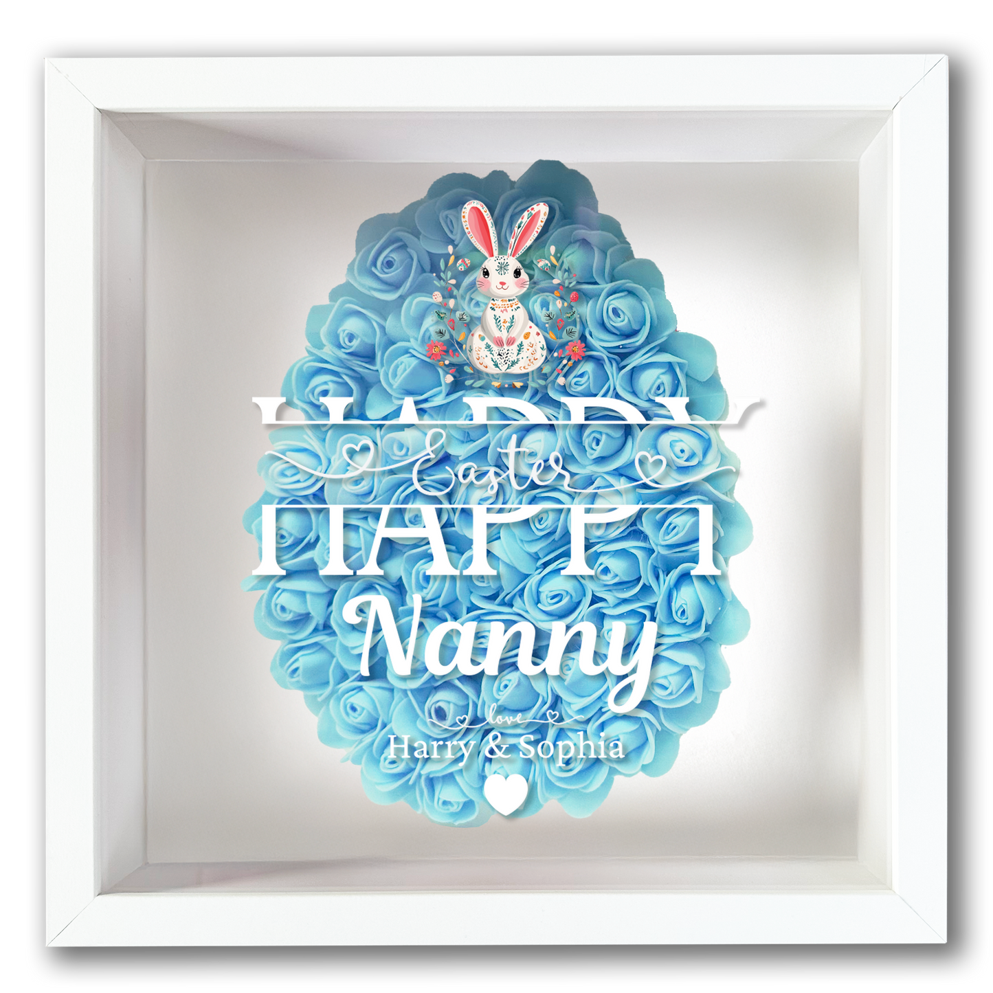 Personalised Framed Flower Floral Heart Easter Custom Keepsake Unique Gift Shadow Box Frame