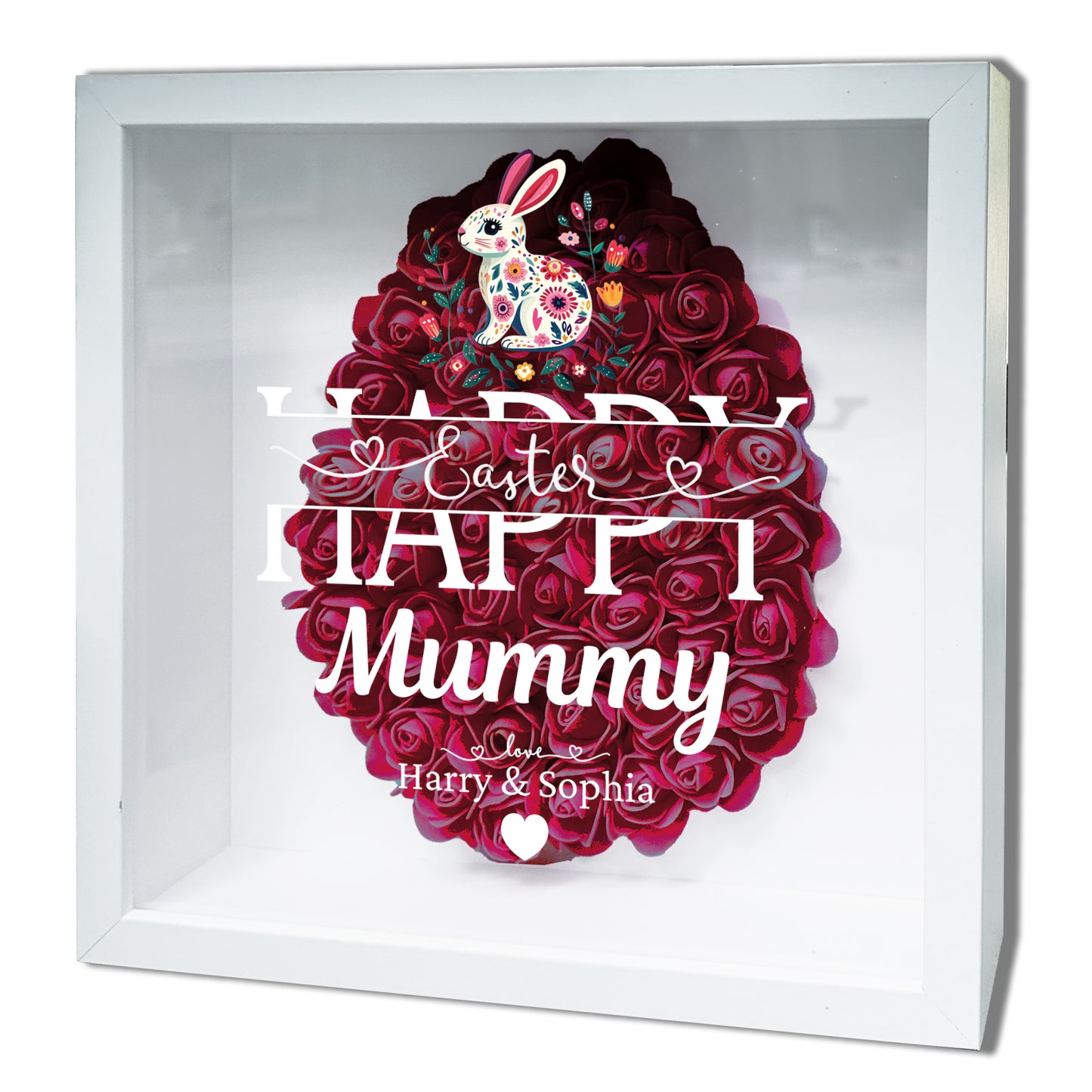 Personalised Framed Flower Floral Heart Easter Custom Keepsake Unique Gift Shadow Box Frame