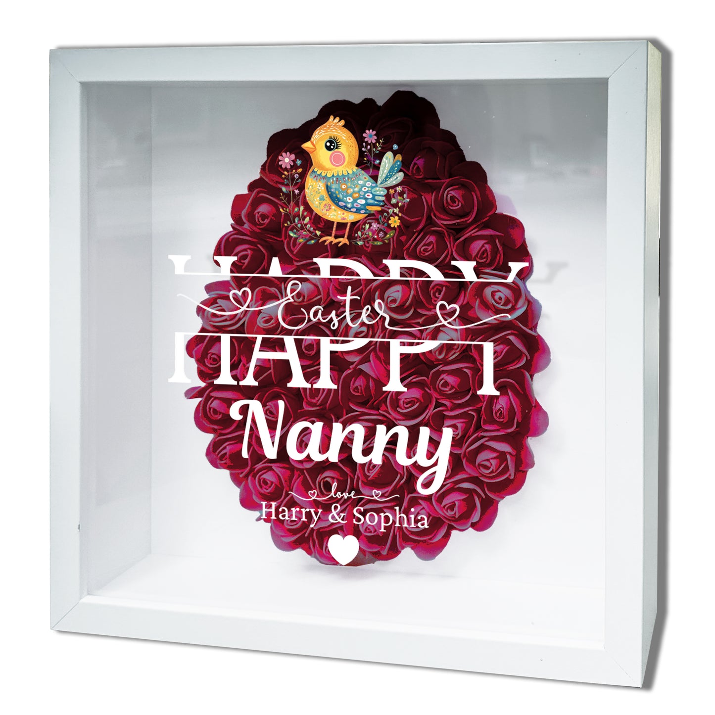 Personalised Framed Flower Floral Heart Easter Custom Keepsake Unique Gift Shadow Box Frame