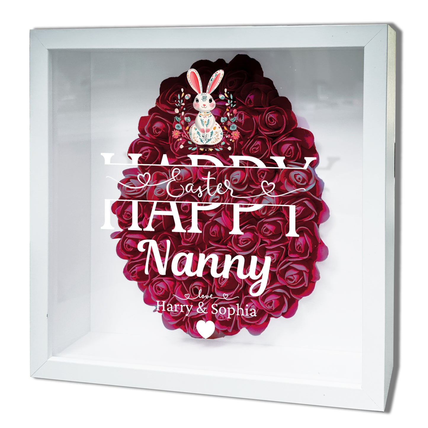 Personalised Framed Flower Floral Heart Easter Custom Keepsake Unique Gift Shadow Box Frame