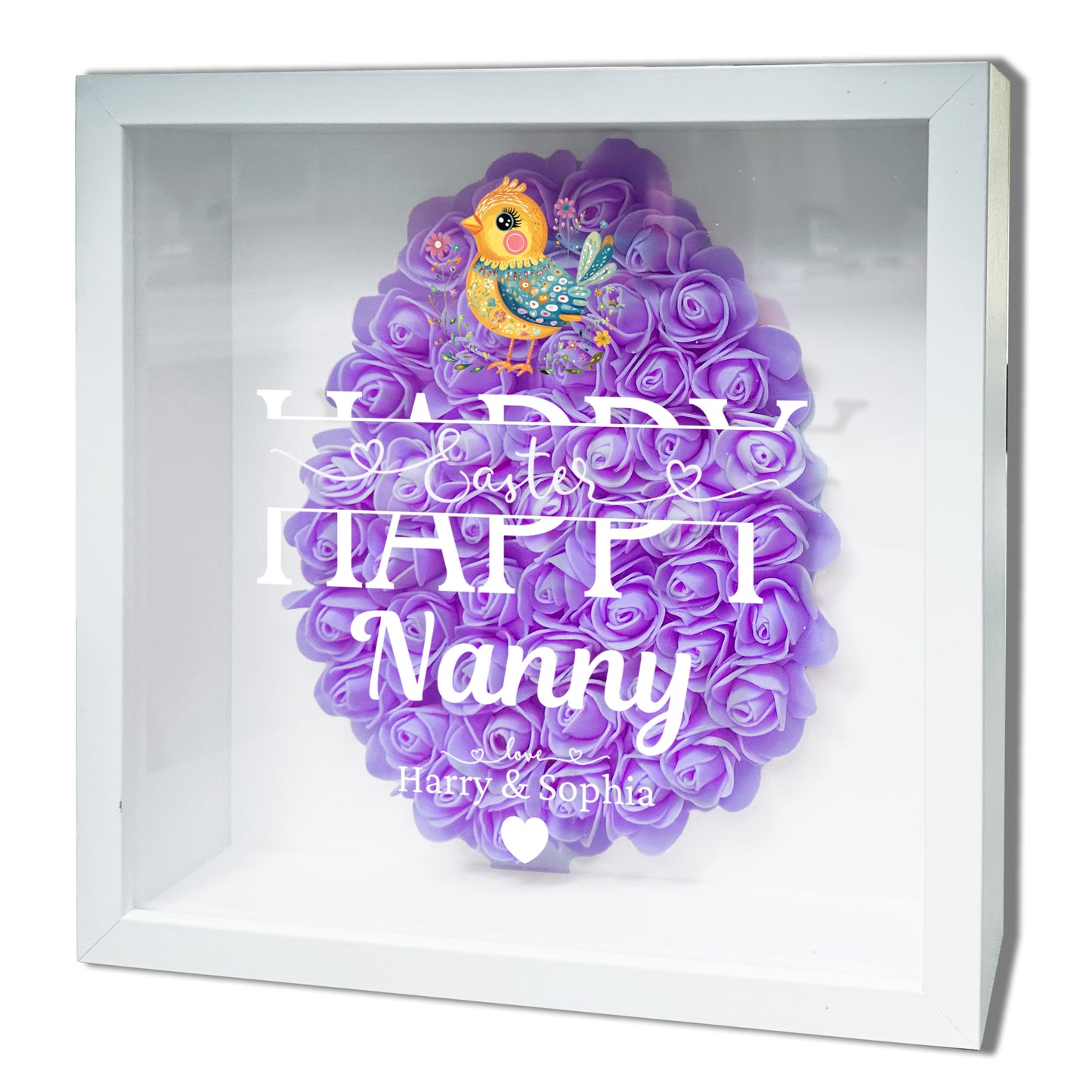 Personalised Framed Flower Floral Heart Easter Custom Keepsake Unique Gift Shadow Box Frame