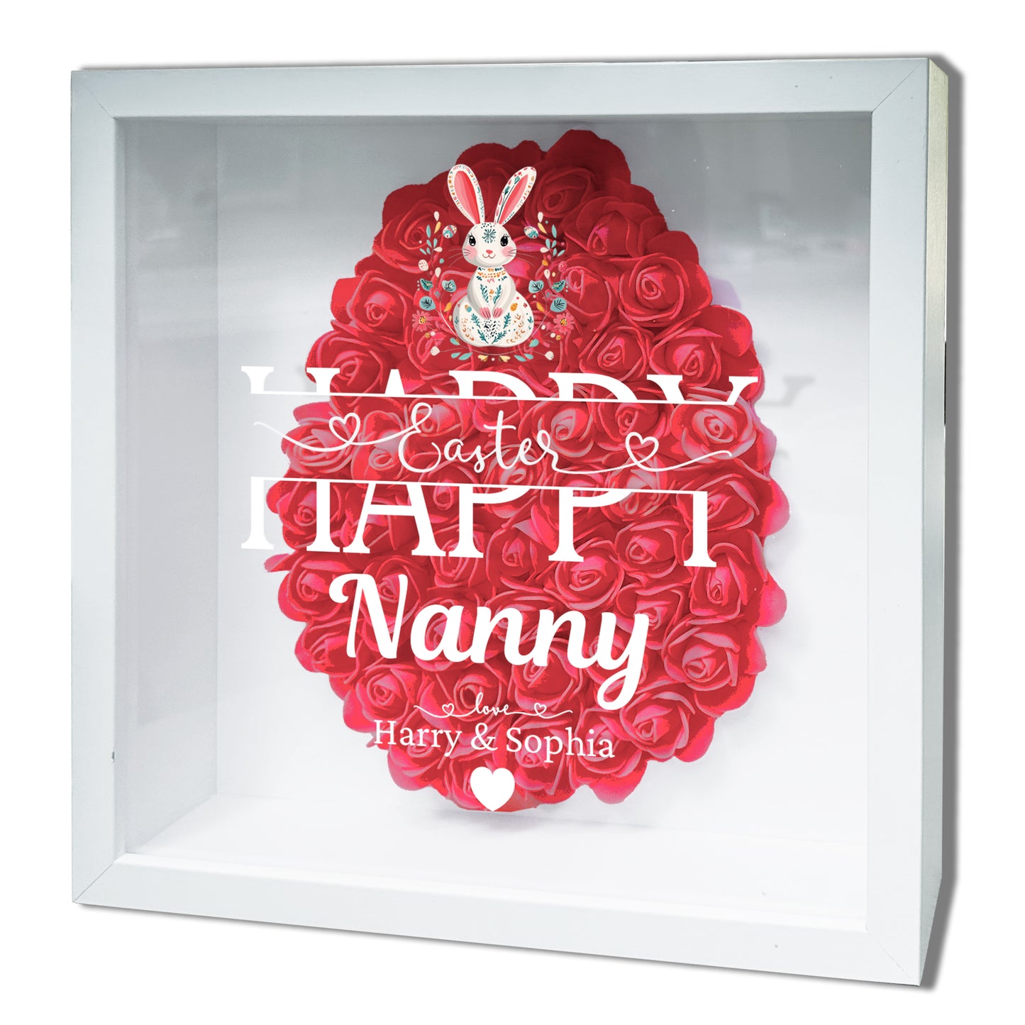 Personalised Framed Flower Floral Heart Easter Custom Keepsake Unique Gift Shadow Box Frame