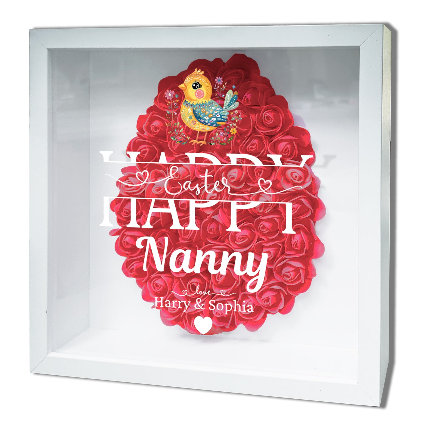Personalised Framed Flower Floral Heart Easter Custom Keepsake Unique Gift Shadow Box Frame