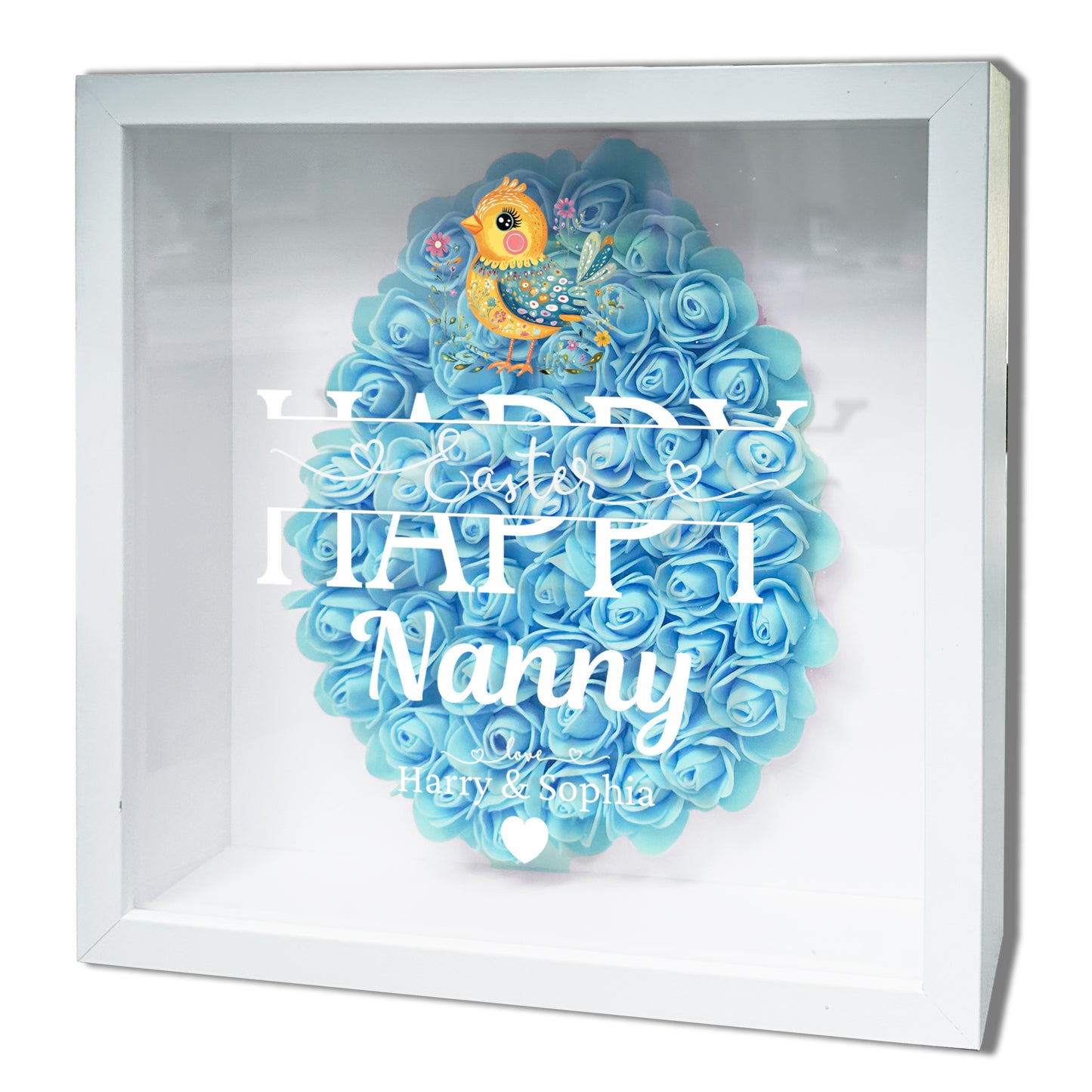 Personalised Framed Flower Floral Heart Easter Custom Keepsake Unique Gift Shadow Box Frame