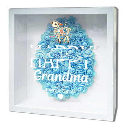 Personalised Framed Flower Floral Heart Easter Custom Keepsake Unique Gift Shadow Box Frame