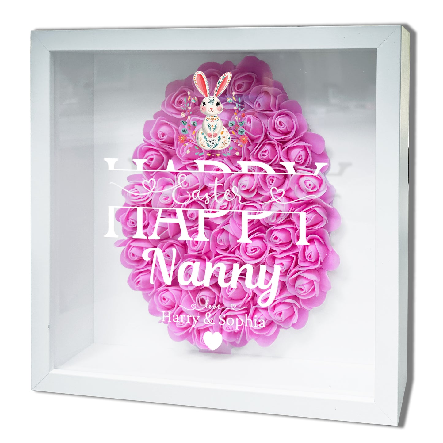 Personalised Framed Flower Floral Heart Easter Custom Keepsake Unique Gift Shadow Box Frame