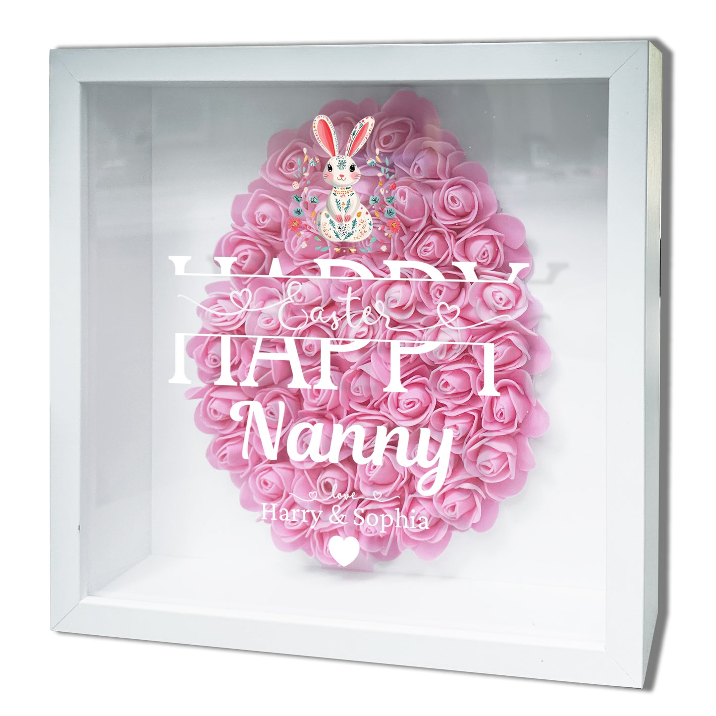 Personalised Framed Flower Floral Heart Easter Custom Keepsake Unique Gift Shadow Box Frame