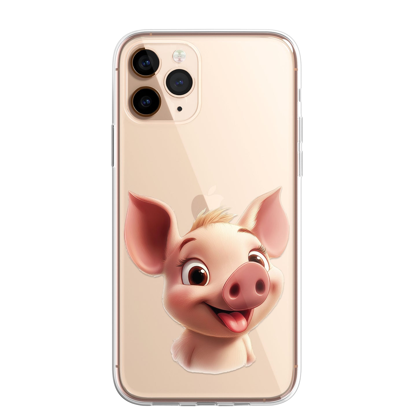 Pig Piglet Custom Cartoon Phone Case Personalised CLEAR Cute Family Splatter Phone Cover Case for iPhone 16 15 14 13 12 11