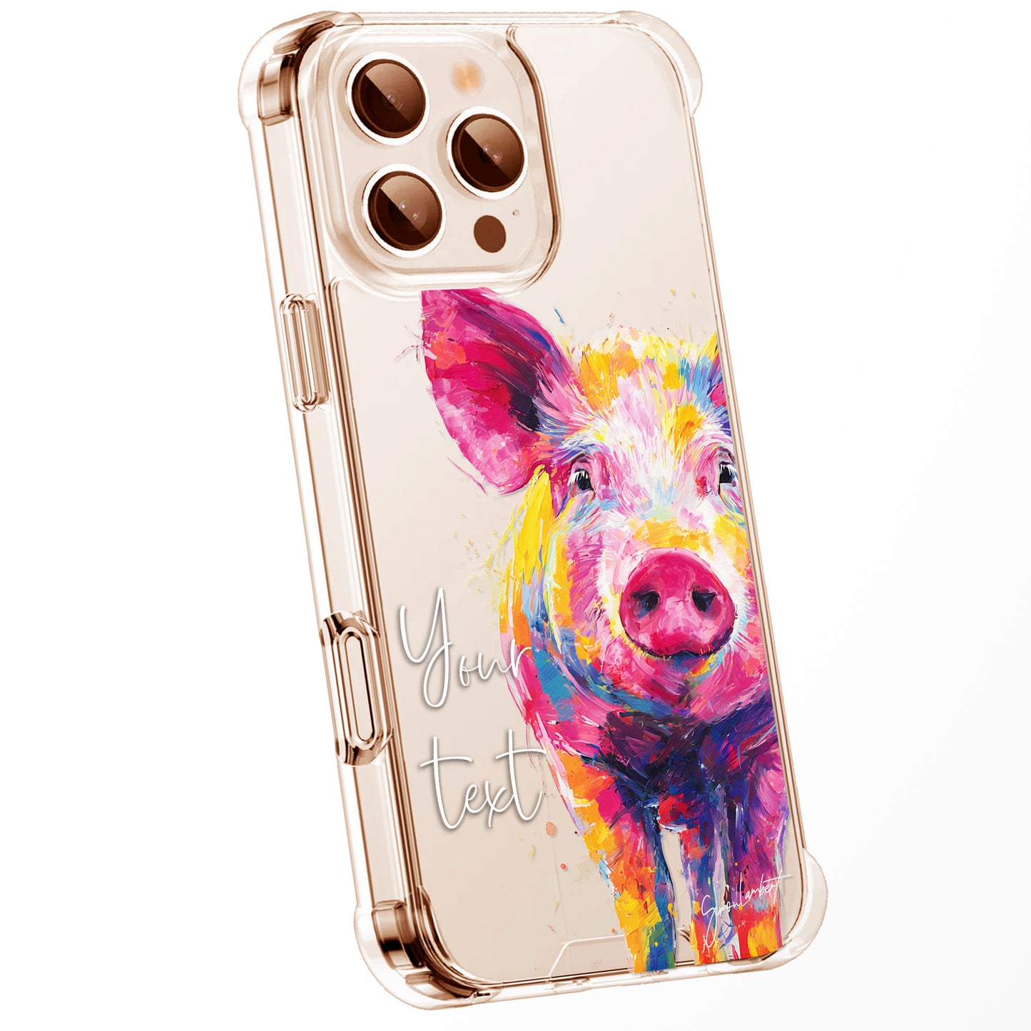 Animal Wildlife WaterColour Personalised Phone Case Splatter Painting Limited Edition Artwork CLEAR Cover Case, Exclusive Art for iPhone 16 15 14 13 12 11 Ranges - CUSTOMISE ONLINE