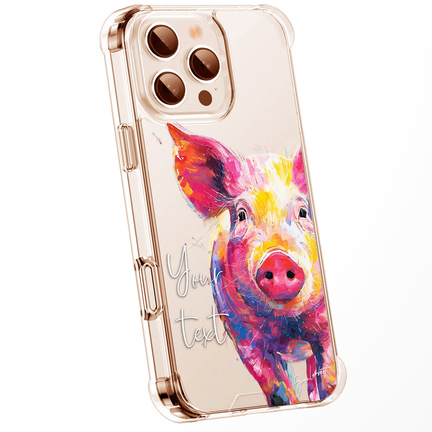 Animal Wildlife WaterColour Personalised Phone Case Splatter Painting Limited Edition Artwork CLEAR Cover Case, Exclusive Art for iPhone 16 15 14 13 12 11 Ranges - CUSTOMISE ONLINE