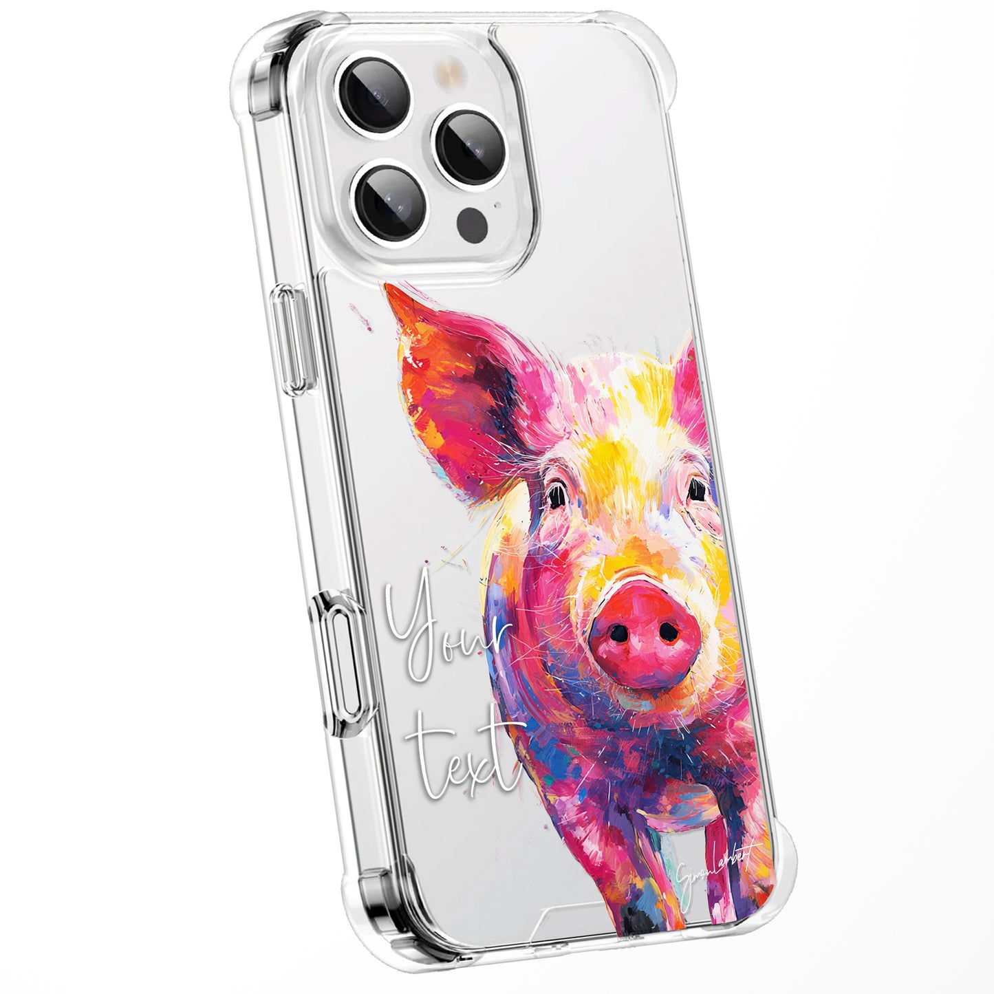 Animal Wildlife WaterColour Personalised Phone Case Splatter Painting Limited Edition Artwork CLEAR Cover Case, Exclusive Art for iPhone 16 15 14 13 12 11 Ranges - CUSTOMISE ONLINE