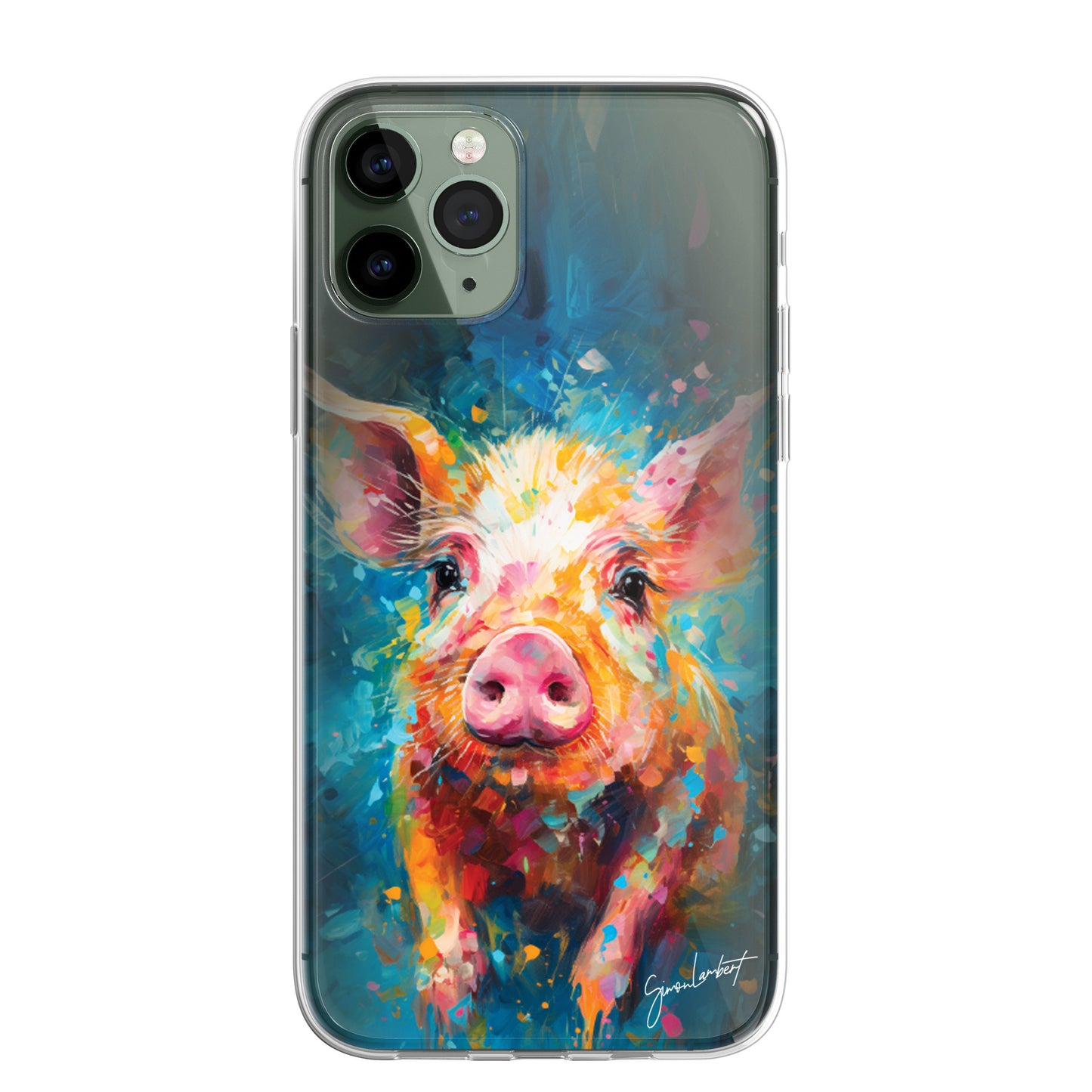 British Farm Animals Phone Case Palette Knife Art CLEAR Cover Case for iPhone 15 14 13 12 Pro +