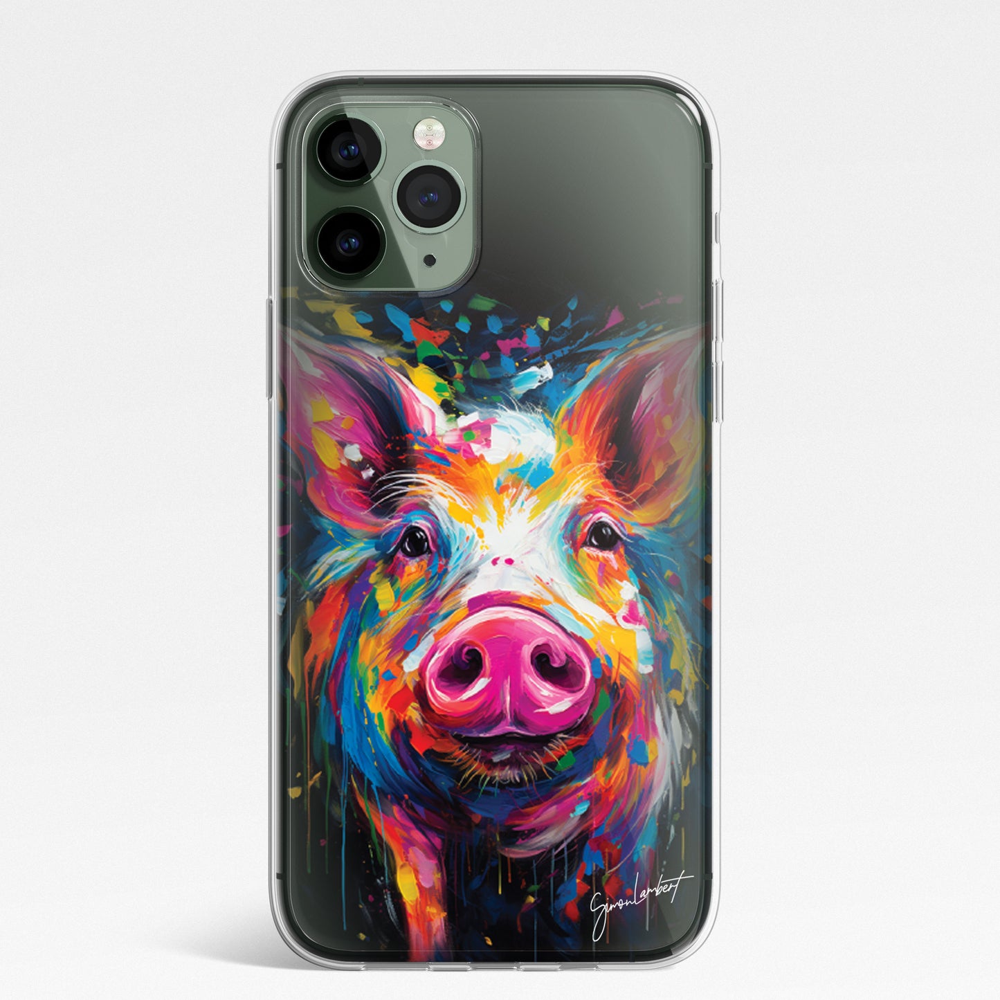 British Farm Animals Phone Case Palette Knife Art CLEAR Cover Case for iPhone 15 14 13 12 Pro +