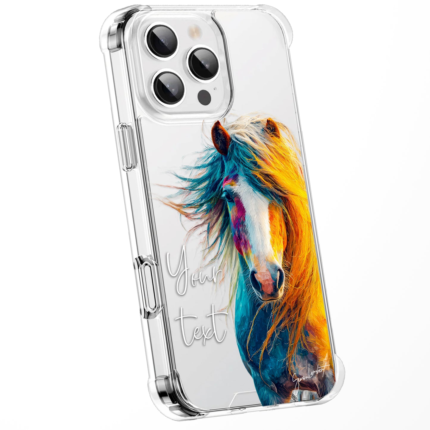 Animal Wildlife WaterColour Personalised Phone Case Splatter Painting Limited Edition Artwork CLEAR Cover Case, Exclusive Art for iPhone 16 15 14 13 12 11 Ranges - CUSTOMISE ONLINE