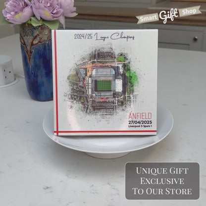 Personalised Football Stadium Aerial Watercolour Style Artwork on Mounted Ceramic Tile