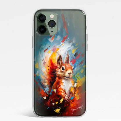 British Woodland Farm Animals Phone Case Palette Knife Art CLEAR Cover Case for iPhone 15 14 13 12 Pro +